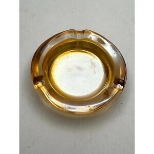 Vintage Marigold Carnival Glass Ashtray • Pressed Glass • 1930s–1950s